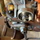 Close up of the Cam, rod, and roller rocker arrangement.